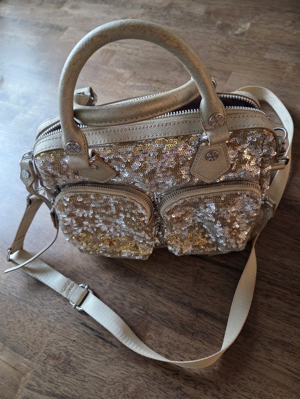 MZ Wallace Sequined Mini Satchel Shoulder Bag